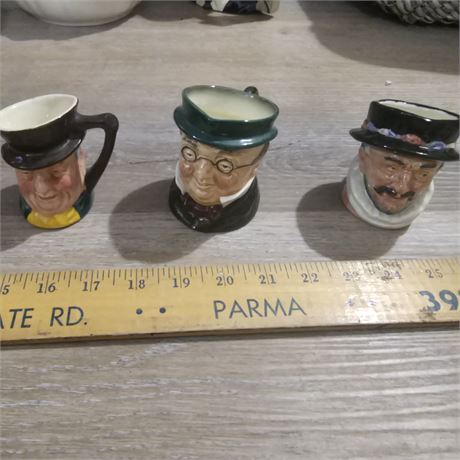 Three miniature Royal Doulton character jugs,