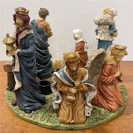Circular Nativity Set Candle Holder
