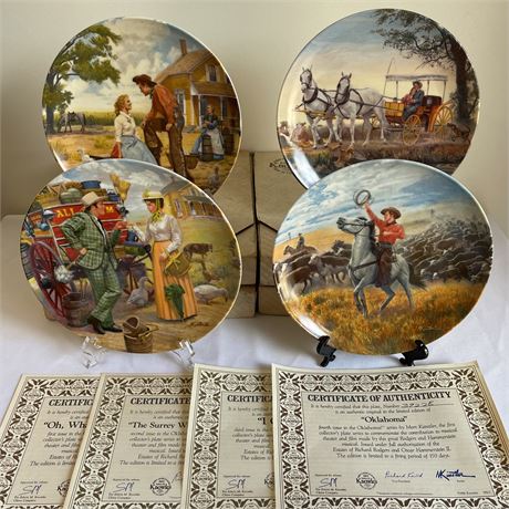 Knowles "Oklahoma" Plates 1, 2, 3, and 4 w/ Boxes & Paperwork