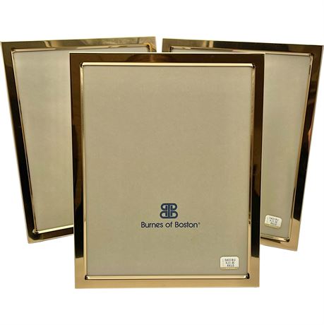 (3) Burnes of Boston Gold Toned 8x10 Picture Frames
