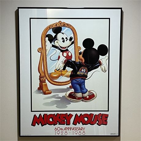 Walt Disney Mickey Mouse 1928-1988 60th Anniversary Framed Poster