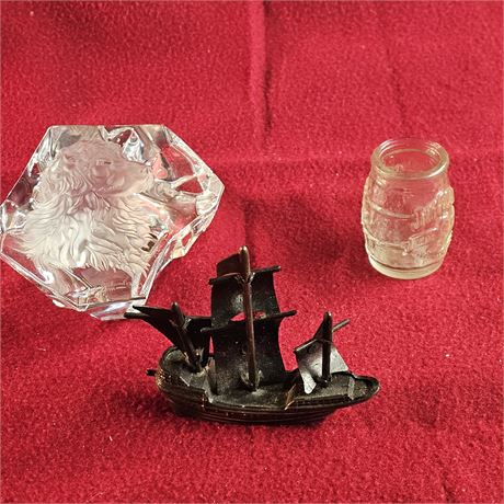 Waterford crystal tall ship sculpture.