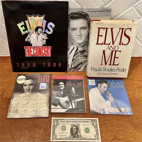 Elvis Presley Dollar Bill, 1999-2007 Calendars, Biography & Tour Book