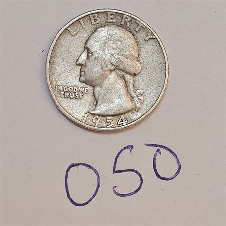 1954 D  Washington Silver Quarter