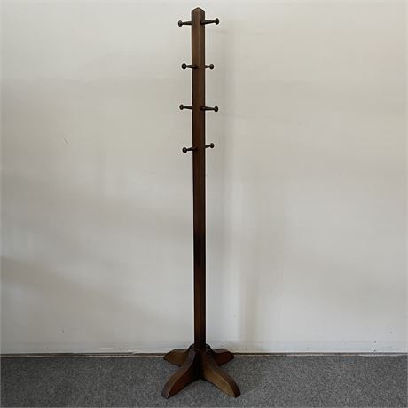 Wooden Coat Rack with 8 Pegs