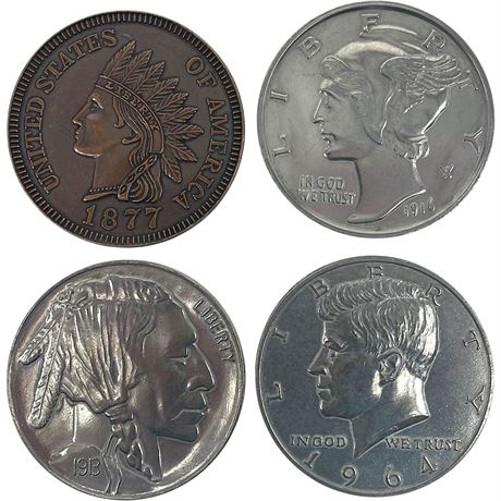Oversized 3" Round Novelty Collectible Coins