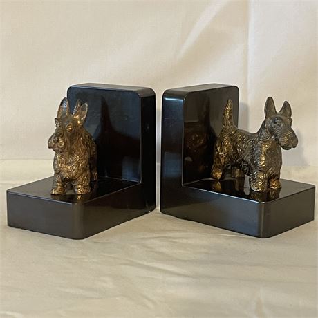 Steel & Brass Scottish Terrier Dog Bookends