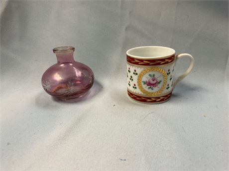 Vintage Vase and Decorative Cup