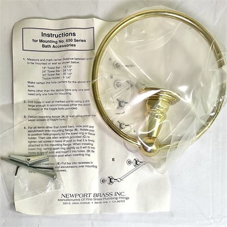 NEW Newport Brass Towel Ring