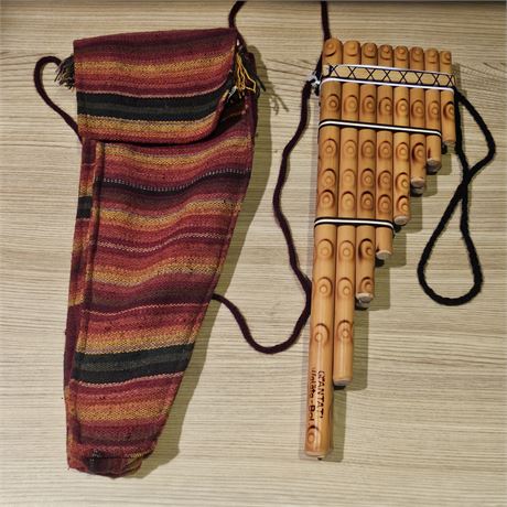 Unique Bamboo Zampona Flute with case