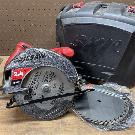 Skilsaw 13 Amp 7-1/4" Corded Circular Saw with Blades and Case
