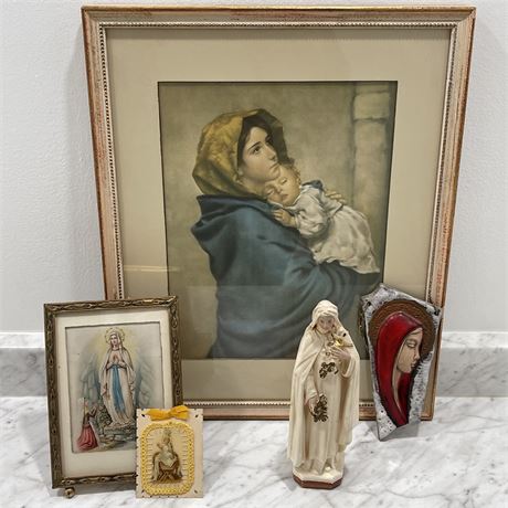 "Madonna of the Streets" Print, Lady Fatima Chalkware, Maria Wall Decor, & More