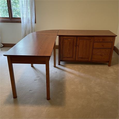 Three Piece L Desk (Can be Separated as a Desk and Side Table)