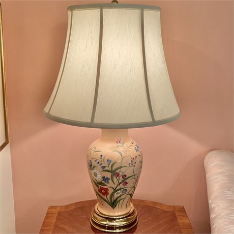 Paul Hanson Chinoiserie Porcelain 3-Way Table Lamp