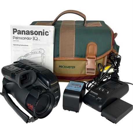 Panasonic Palmcorder IQ w/ Battery Packs, Battery Charger, Cords, and Camera Bag