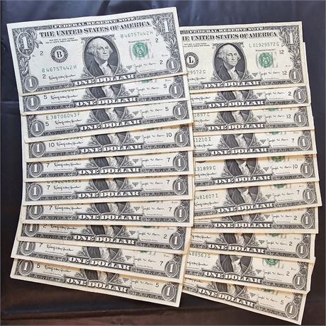 (20) 1963 Joseph Barr Dollar Bills Lot 1