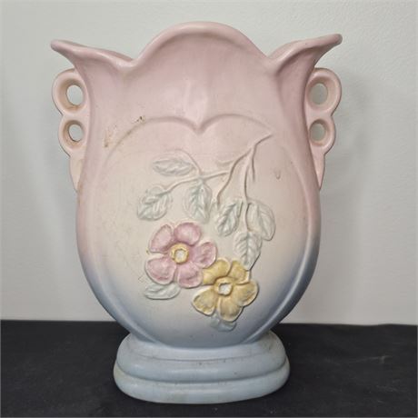 Hull Dogwood Flower Blue/Pink Pottery Vase