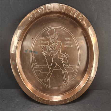 Vintage Johnnie Walker Copper Tray