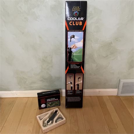 New Novelty Club Champ Golfers Drink Dispenser/Cooler and Golf Ball Personalizer