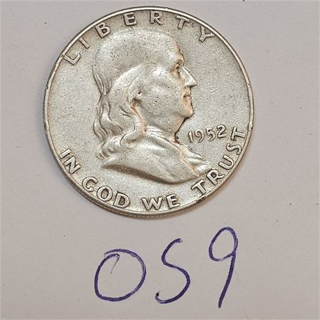1952  Franklin Half Dollar. Silver
