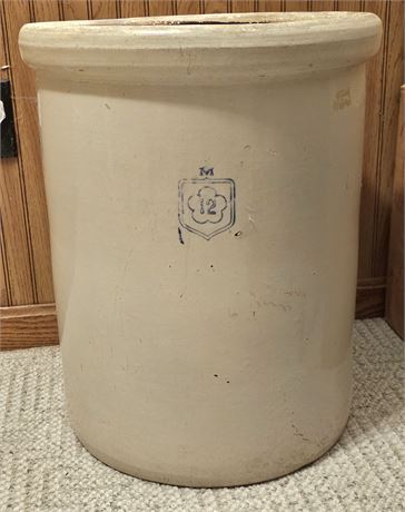 12 Gallon Nelson McCoy Stoneware Crock~Circa 1920's~ Antique (NO LID)