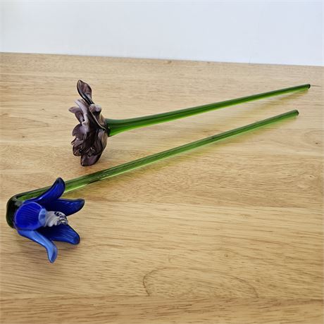Murano glass flower lot~set 3