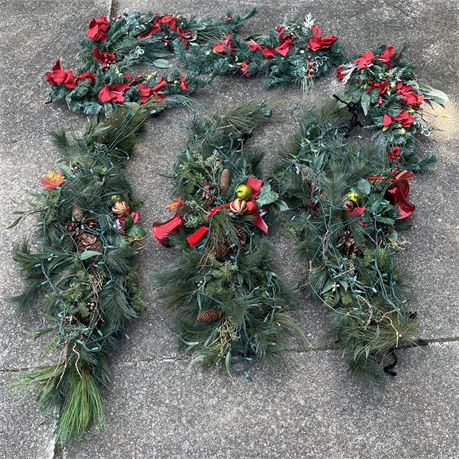 (7) Artificial Christmas Swags