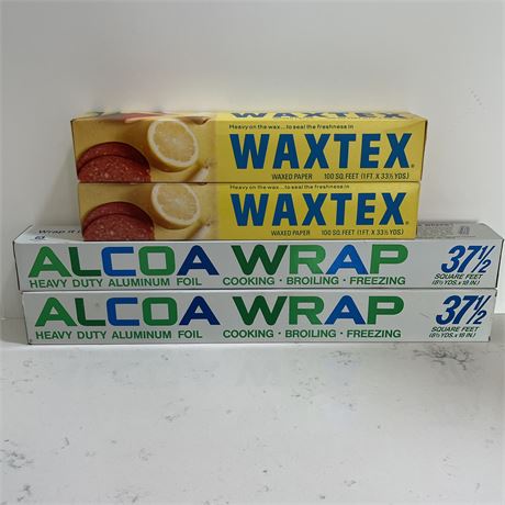 NIB WaxTex Waxed Paper and Alcoa Wrap Heavy Duty Aluminum Foil