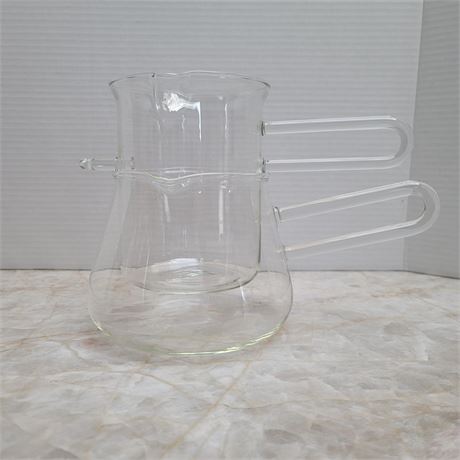 Vintage Catamount Glass Co. Borosilicate Lab Glass Handles Double Boiler