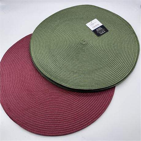 New Burgundy and Deep Green Round Placemats