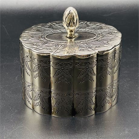 Silver Plated Godinger Scalloped Trinket Box with Lid