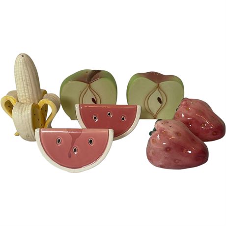 Fruit Themed Ceramic Salt & Pepper Shakers