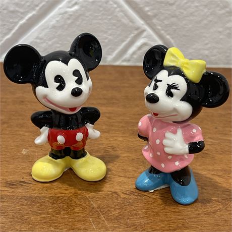 Vintage Disney Minnie and Mickey Mouse Figurines