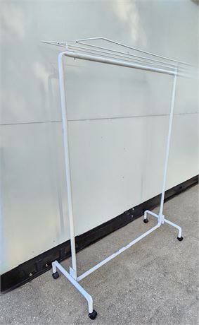 Rolling Clothing Rack w/Shoe or Hat Storage on Top