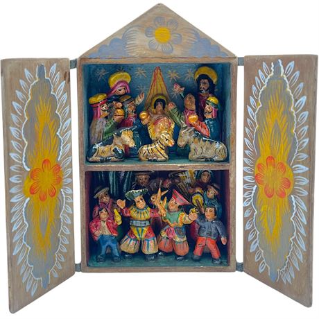 Folk Art Retablo Peru Nativity