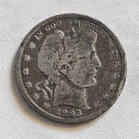 1893 Barber Half Dollar. Silver