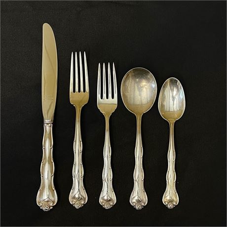 925 Sterling Silver Gorham "Rondo" 5pc Flatware Place Setting