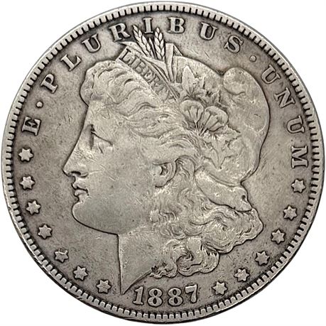 1887 Morgan 90% Silver Dollar Coin