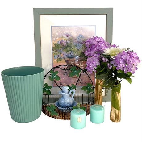 Coordinated Home Decor in Blues and Purples