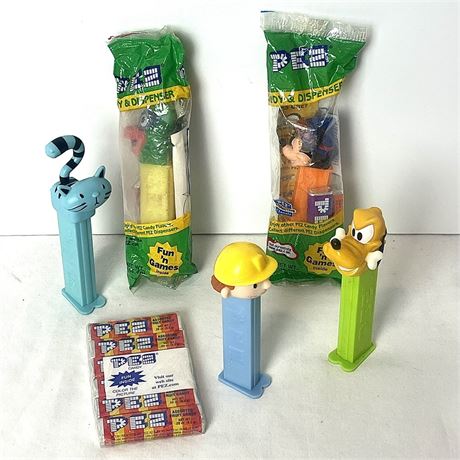 Bob the Builder, Mickey Mouse Clubhouse, & Other Pez Dispensers w/ Extra Candies