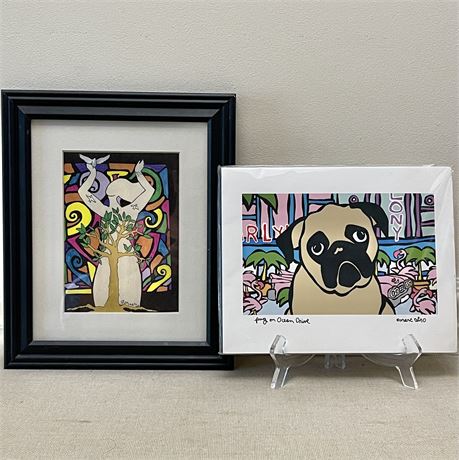 Signed Garner "A Spirit That Soars" Art & Marc Tetro "Pug on Ocean Drive" Print