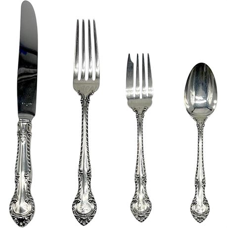Gorham 925 Sterling Silver “English Gadroon” 4pc Place Setting