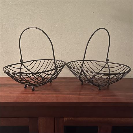 Pair of Iron Handled Fruit Baskets