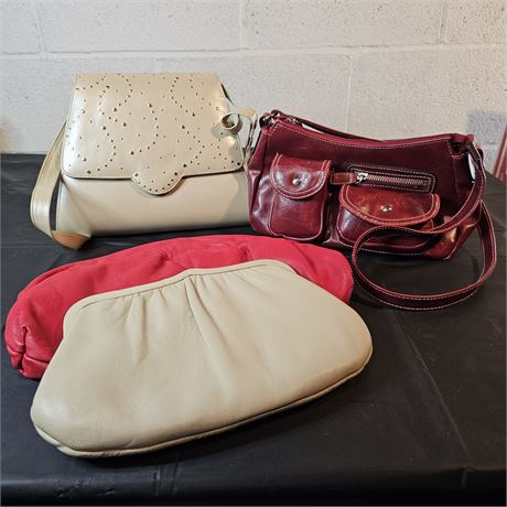 Red & Beige Purse/Evening Bag Lot