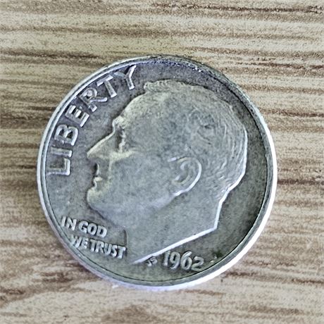 1962 D Roosevelt Dime, Silver