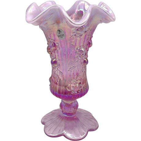 Fenton Opalescent Ruffled Floral Vase