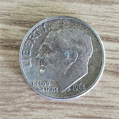 1961 D   Roosevelt Dime, Silver