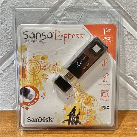 NIB SanDisk Sansa Express 1GB USB MP3 Player