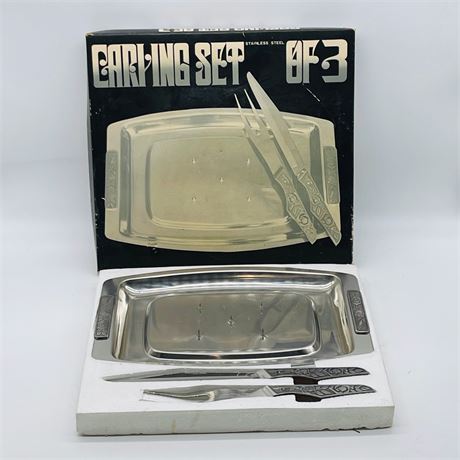 Vintage Stainless Steel Three Piece Carving Set