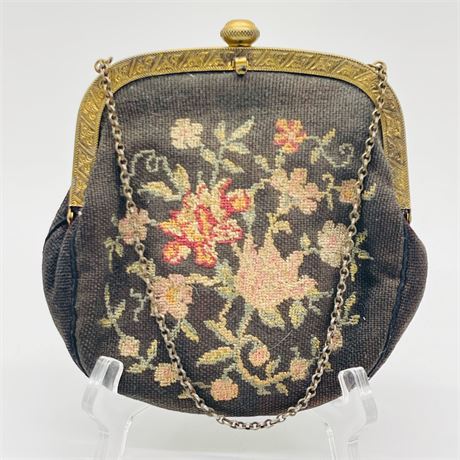 Antique Needlepoint Petite Handbag